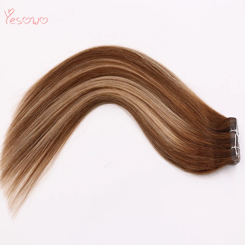 Yesowo Камбоджийский здоровые телесные дымные прически Silky Straight выделите 4/24/4 #2 5