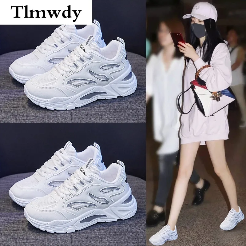 

Fashion Women Sneakers 2021 New Women Shoes Spring Lace-up Breathable Vulcanized Shoes Luminous Comfortable Casual Shoes Woman