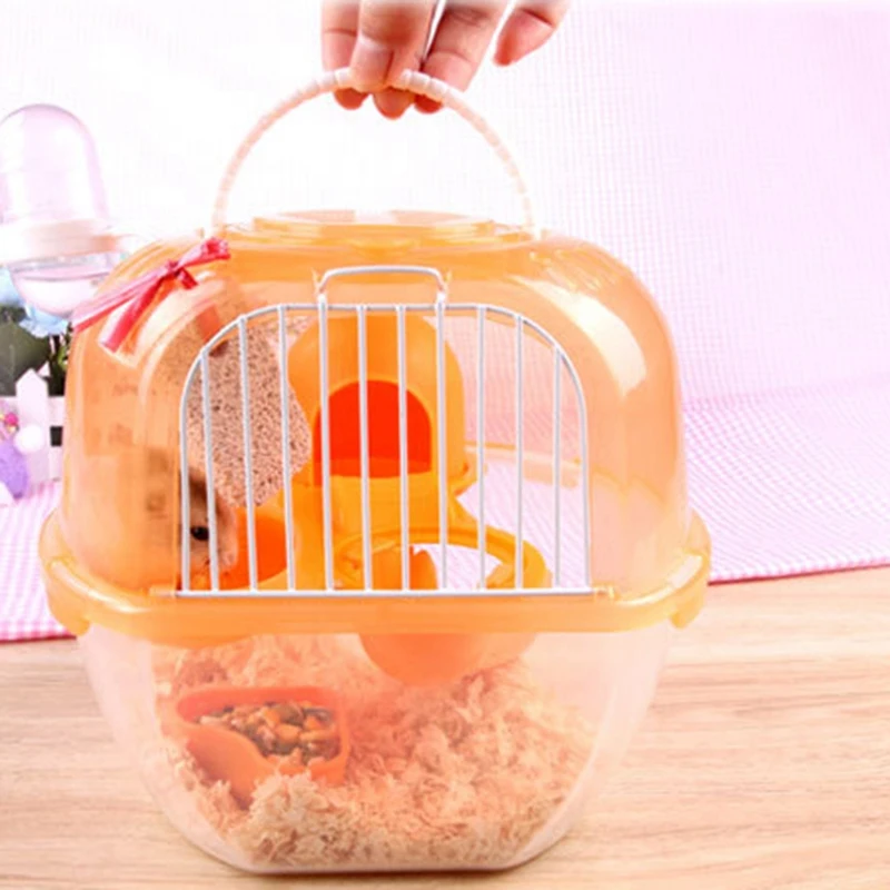 Портативные двухслойные пластиковые для хомяка в форме яблока клетка переноски