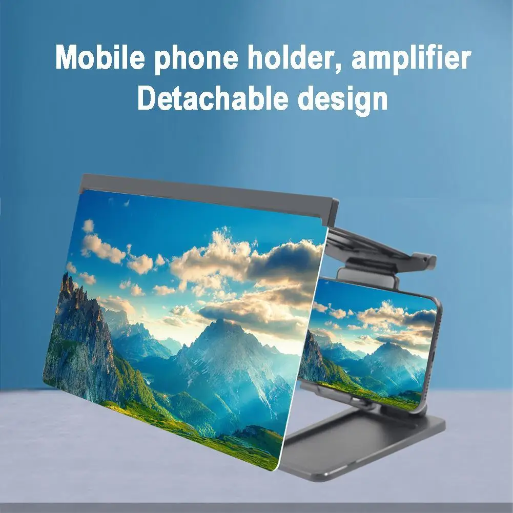 12 inch 3d mobile phone screen magnifier hd video amplifier folding mobile cell stand bracket with movie game magnifying for car free global shipping