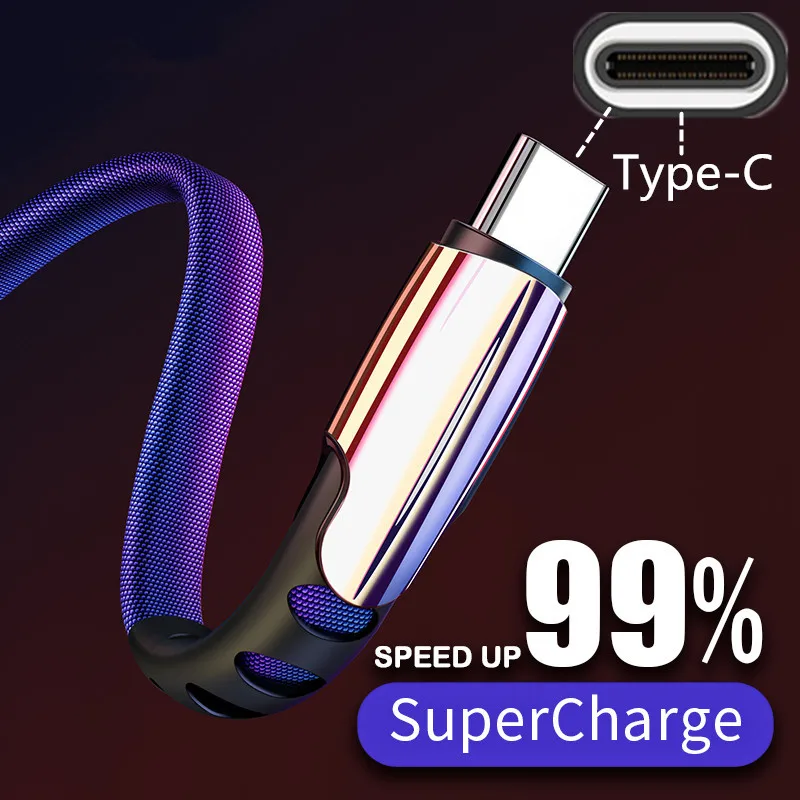 Кабель USB Type C 5A Quick Charge 4 0 3 для быстрой зарядки и передачи данных Iphone 11 X XS Charging Samsung