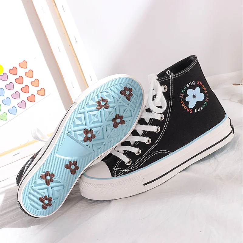 

New Hyuna Style High-top Canvas Shoes Wild White Shoes Summer Student Korean Version High-top Creative Soles Women Shoes