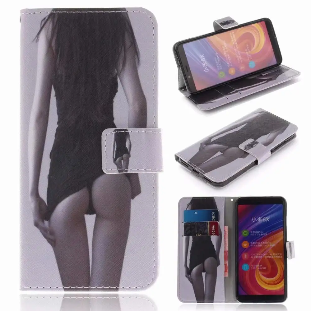 Чехол книжка с 3D рисунком на магните для Xiaomi 8 A2 6X MIX 2S Redmi 5A 6Pro 6A PU держатель карт