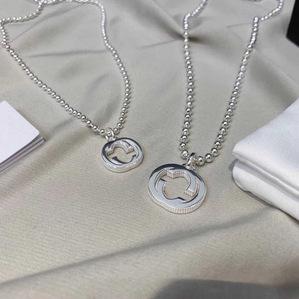 

925 sterling silver necklace, classic letter logo g necklace, two sizes, exquisite Christmas gift
