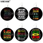 Ювелирные изделия SOMESOOR, черная история, цвет кожи-это не опасное дерево, натуральные двусторонние серьги-подвески с принтом для женщин