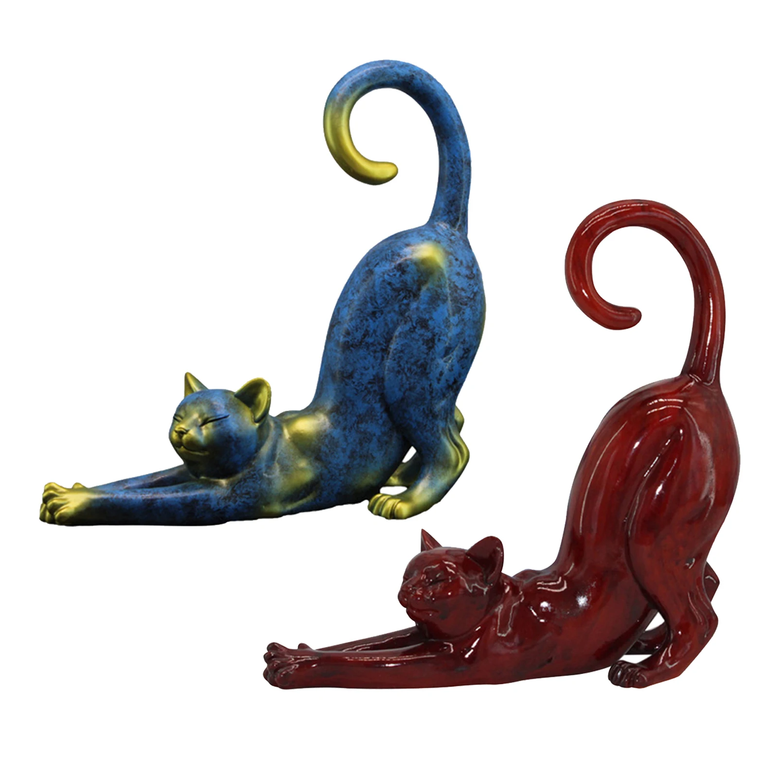 

Creative Resin Cat Figurines Miniatures Cat Figurine Home Decor Crafts Animal Statue HomeBedroom Living Room Decor Accessories