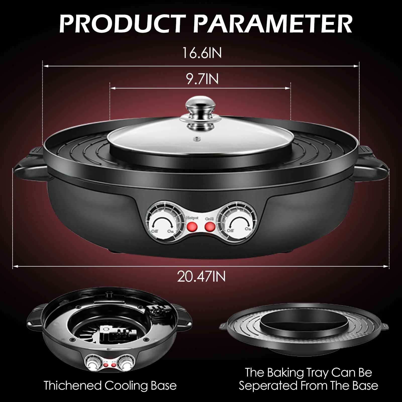 2 in1 smokeless electric barbecue grill machine hot pot oven bbq griddle multi cooker non stick baking shabu shabu pan 110v free global shipping