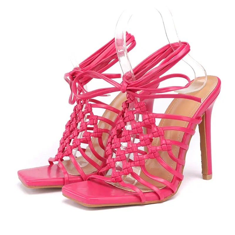 

2021 Fashion Women High Heels Sandals For Woemn Lace Up Hot Sale Shoes Woman Summe Rnewest Wedding Prom Women Pumps