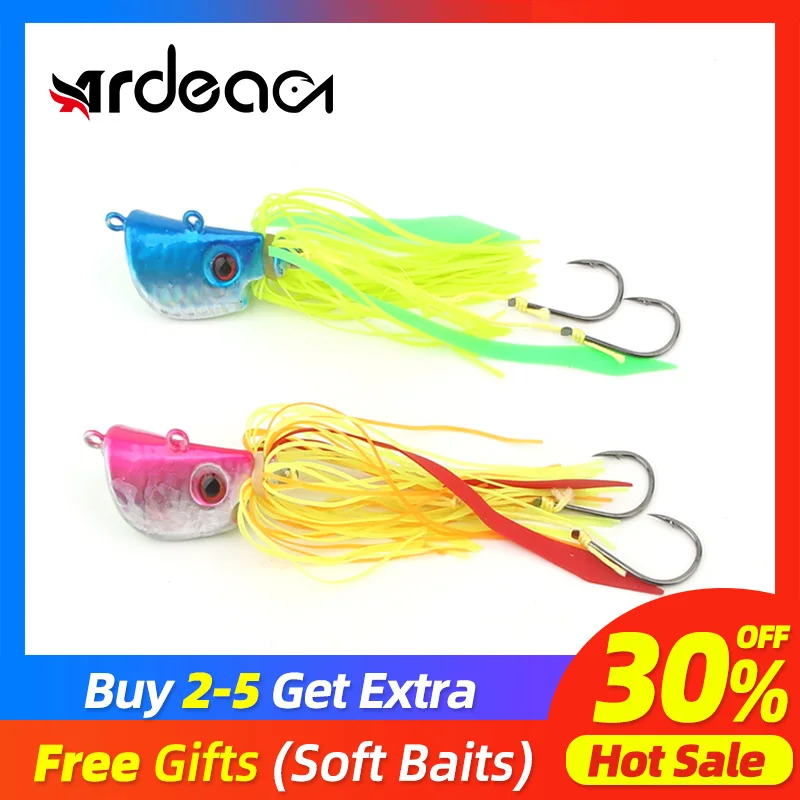 

Ardea Head Fishing Jigging Lure Octopus Metal Lead Bait Trolling Sea Hard Bait Soft Skirt Squid Deep Sea Bass Fishing Tackle