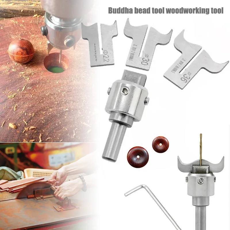 

DIY Wooden Beads Making Kit Drills Bit Rosary Punching Milling Cutter Carbide Router Woodworking Tools 2019ing