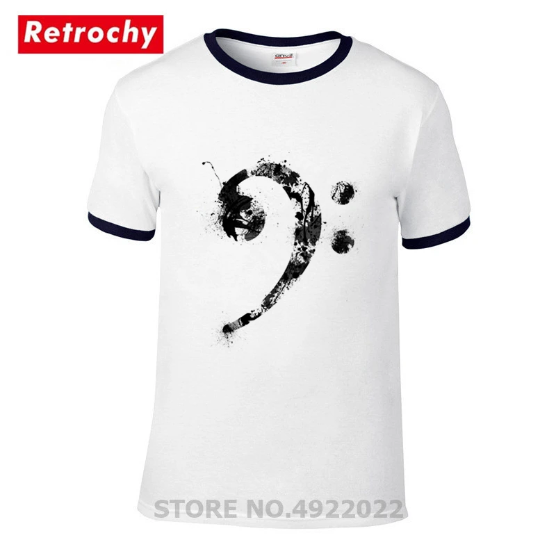 Newest Bass Ink Rock Music Tshirt Discount Clothes Guitar T-shirt Novelty Men's Basic Solid C Short Sleeve Cotton Tee Shirt | Мужская