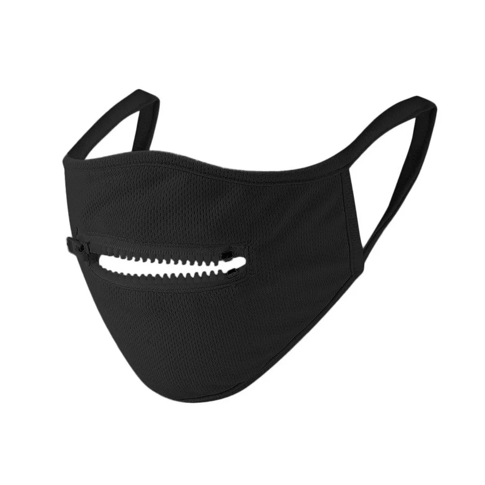 

Reusable Zipper Mask Washable Cotton Protective Unisex Mouth Masks Dust proof Breathable UV-Resistant Face Cover cap With Zipper