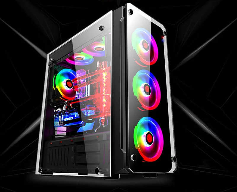 452*208*495 мм E-ATX diy игровой компьютер PC чехол боковая прозрачная стеклянная панель водяное охлаждение настольный корпус основной рамы