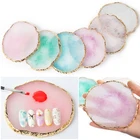 1 шт. круглый полимер Агат Камень для ногтей Палитра Цветов Гель-лак поддон для Смешивания Краски для рисования коврик для маникюра для дизайна ногтей демонстрационная полка