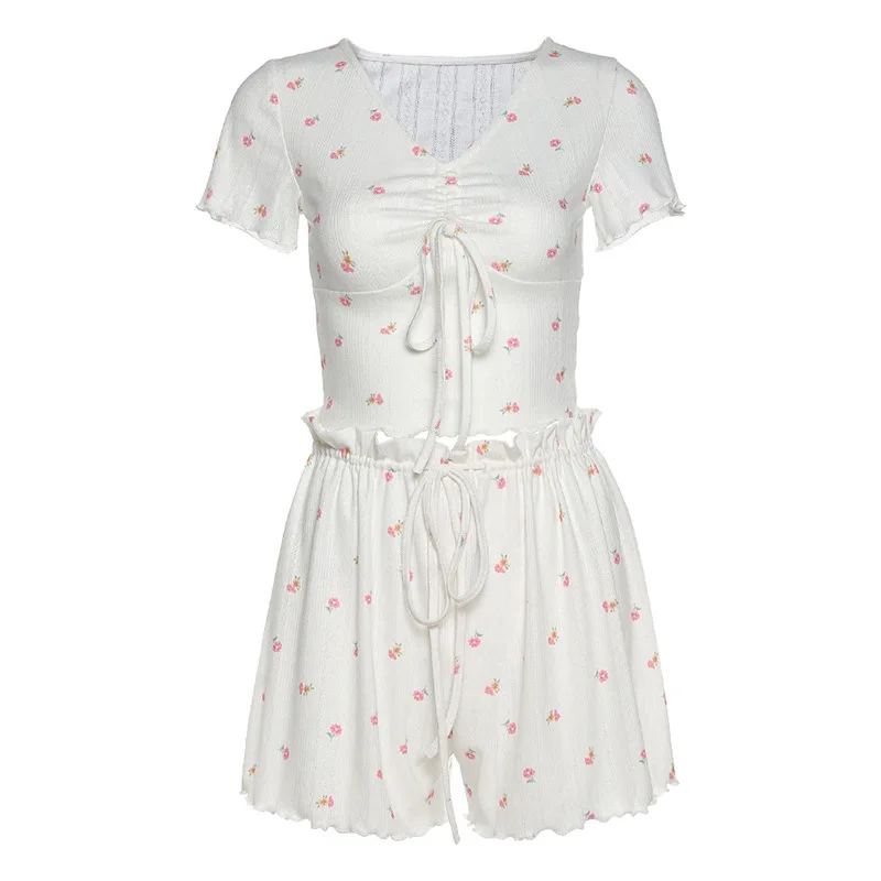 Комплект одежды ArtSu женский из 2 предметов свободный топ и шорты в стиле бохо