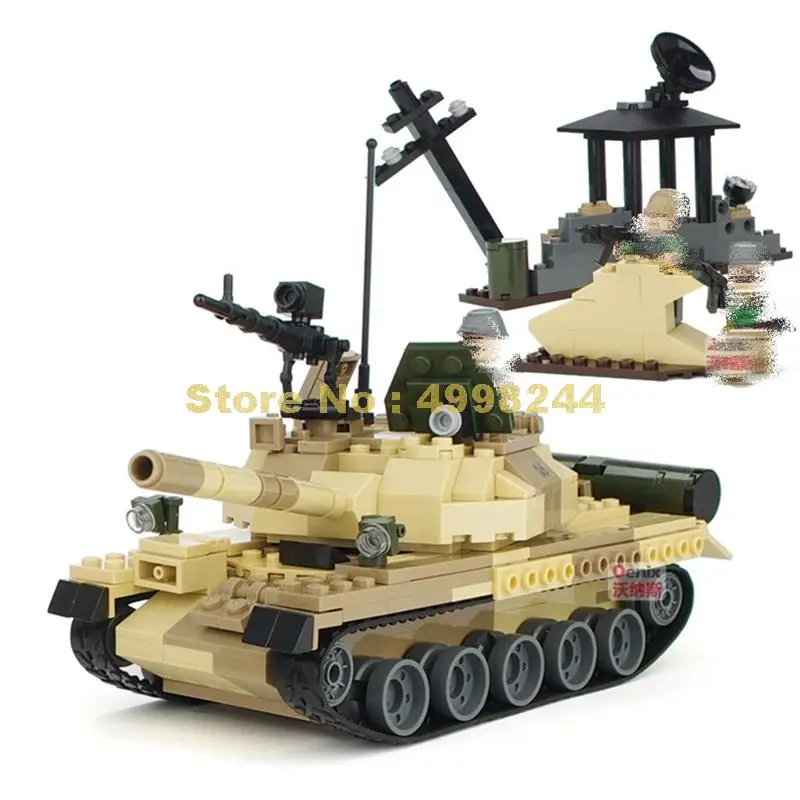 8021 372 Шт Военный t-62 танк 3 фигурки строительный блок кирпичи игрушка