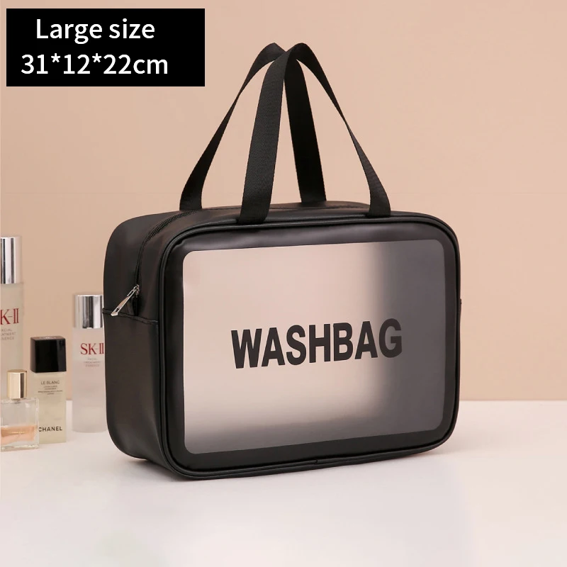 

Women Travel Storage Bag Frosted Waterproof PVC Cosmetic Bag Toiletry Organize Portable Makeup Bag Transparent Female Wash Bag