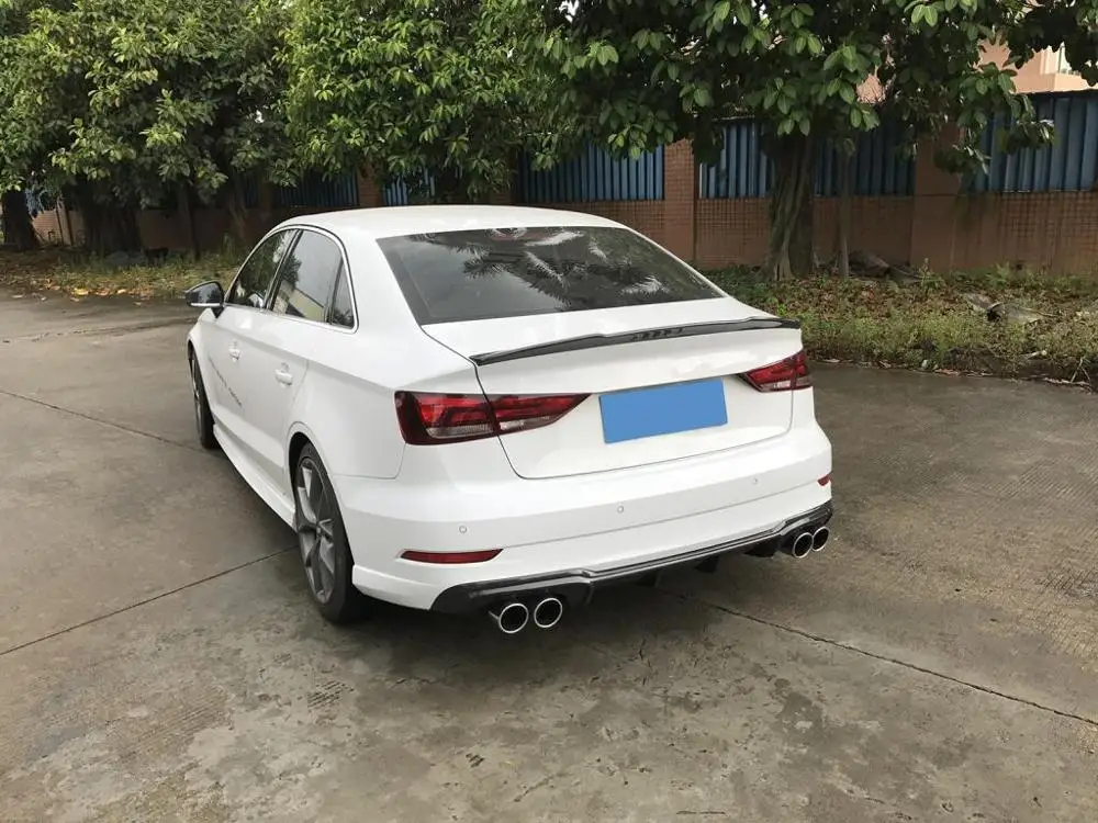 Неокрашенный задний спойлер из углеродного волокна/ФАП диффузор для Audi A3 Sline S3 Sedan