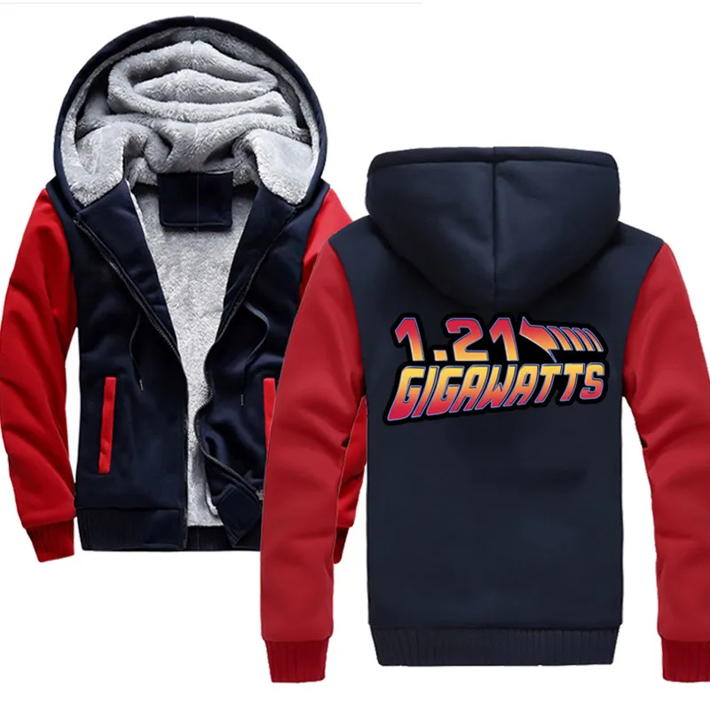 

Back to the Future 1.21 Gigawatts Men's Winter Hoodies Men Cool Coat Thicken Sweatshirt Mans Jacket Hoody Coat Sweatshirts Men