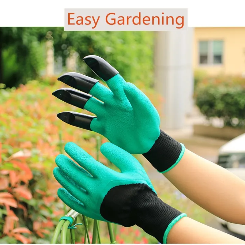 

1 Pair Garden Gloves with Claws for Digging Planting Garden Genie Rubber Gloves Quick Easy To Dig and Plant 4 ABS Plastic