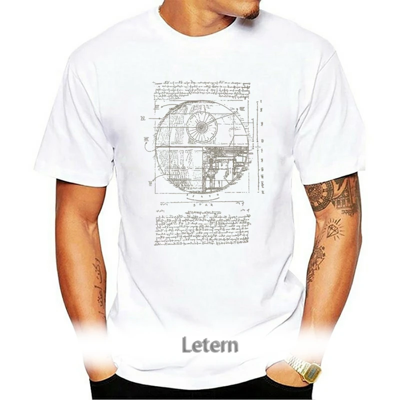 

Funny Men T Shirt Women Novelty Tshirt Leonardo Da Vinci's Death Star T-Shirt