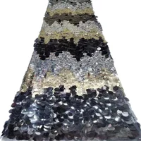 black Nigerian African Sequins Lace Fabrics 2021 High Quality Lace Material French Tulle Lace Fabric For Dress Sewing