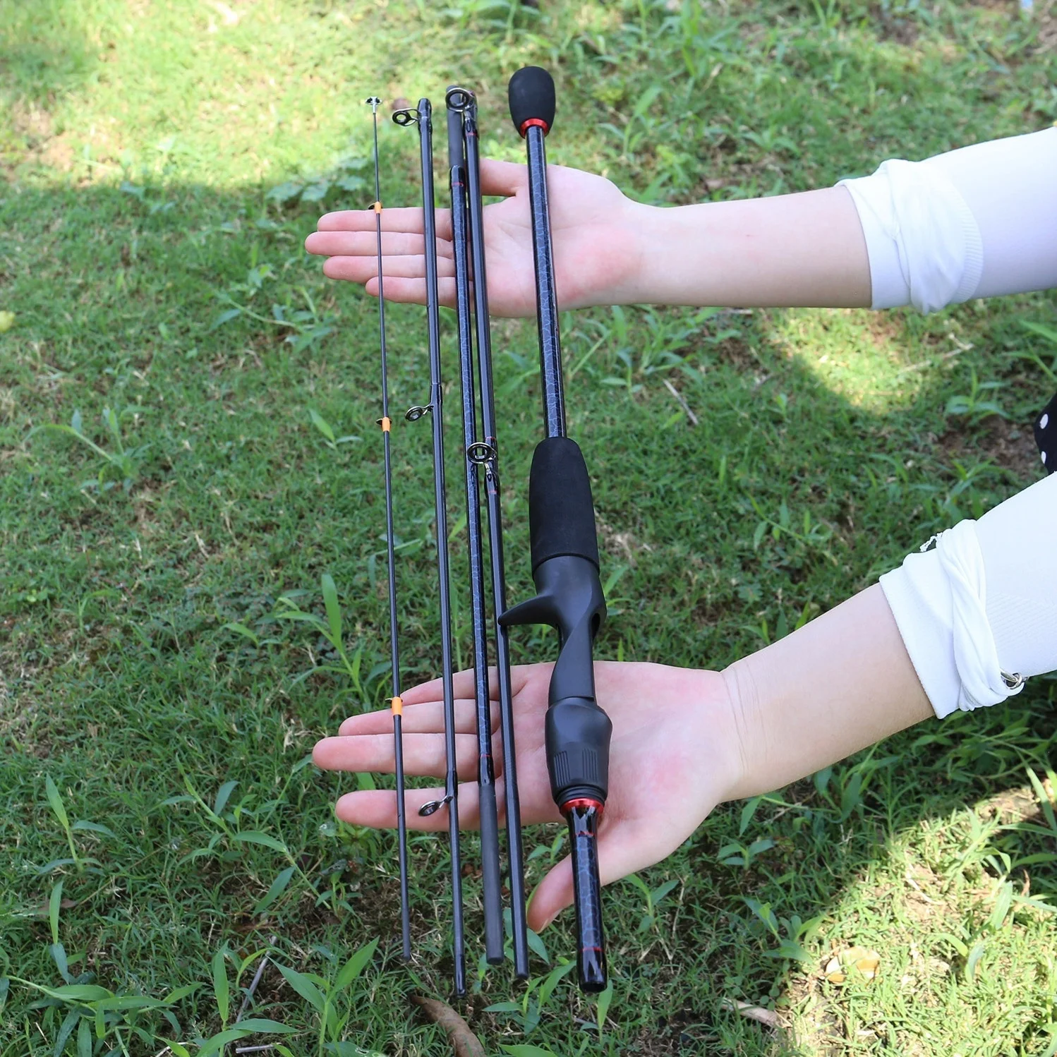 

Sougayilang 5 Section Portable Fishing Rod1.8-2.4m Ultralight Carbon Fiber Spinning/Casting Travel Fishing Rods Fishing Tackle