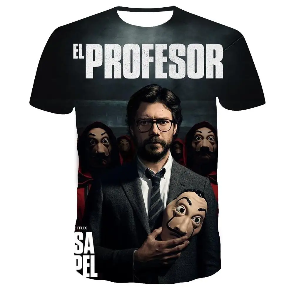 La Casa De Papel футболка с 3D принтом для женщин и мужчин коротким рукавом свитшоты