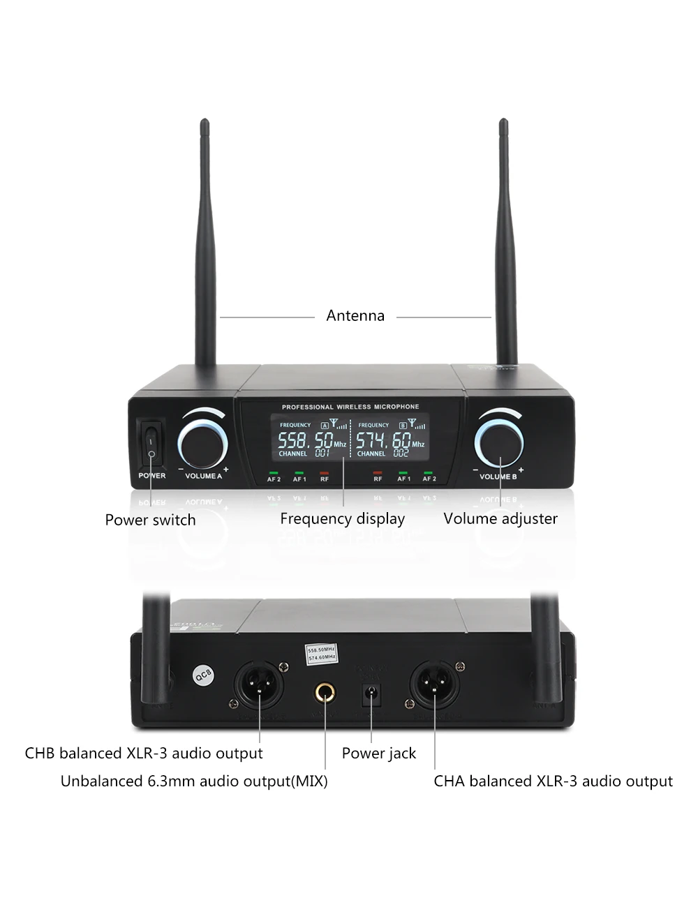 SP U1002 UHF профессиональный двойной беспроводной микрофон Система 2 канала 2 ручной караоке микрофон комплект для свадьбы, вечеринки