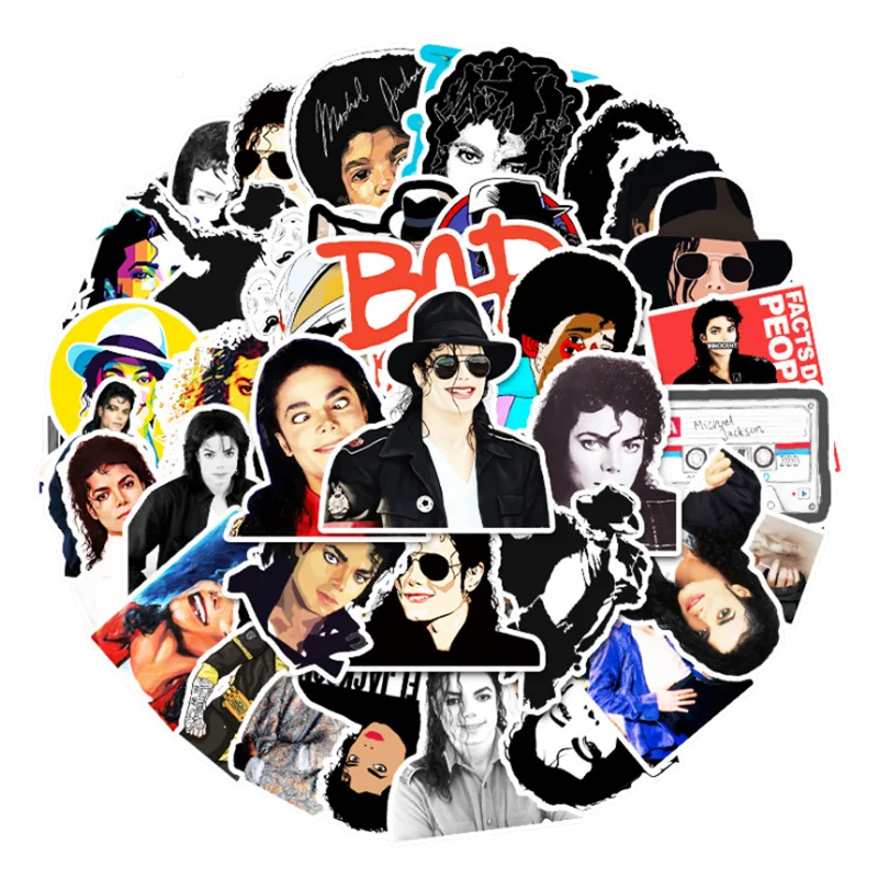 10/30/50 Uds., superestrella Global, cantante y Rey del baile, pegatina de Michael Jackson, Graffiti, Scooter, port&aacute;til, juguetes decorativos al por mayor-0