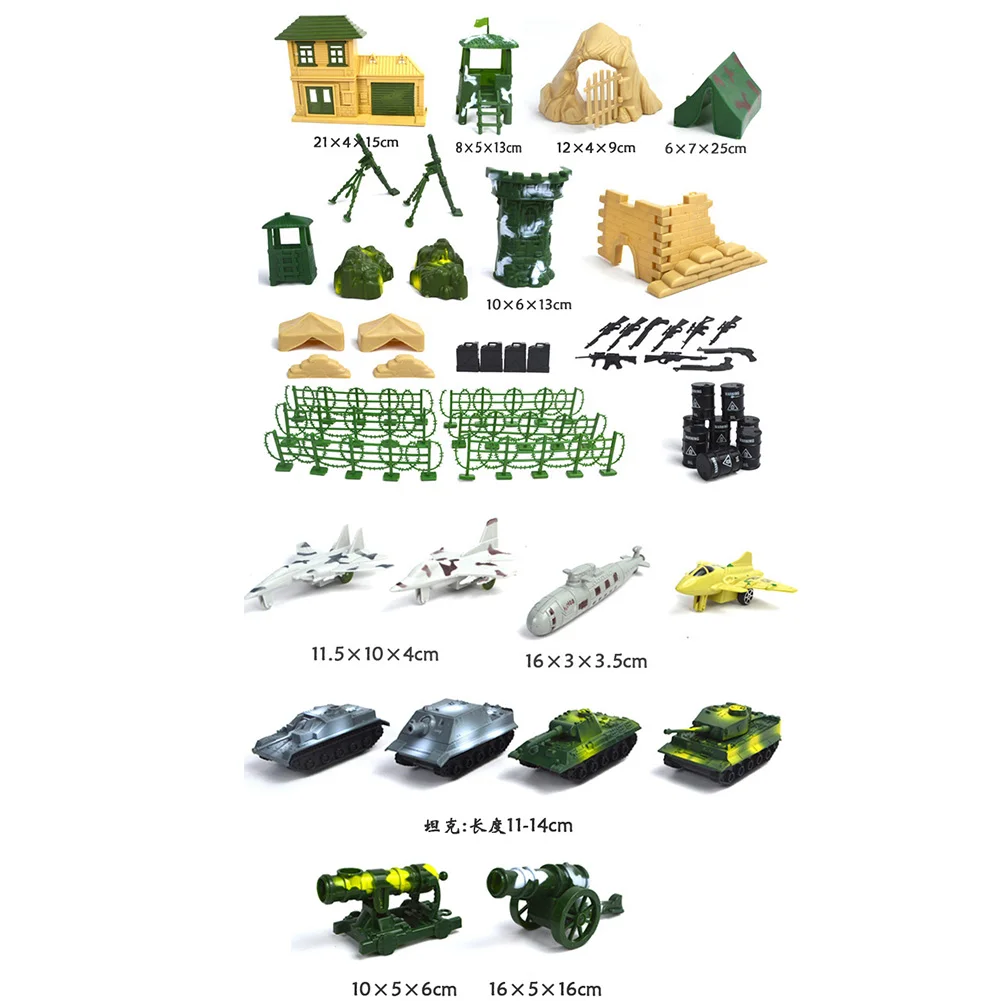 

100 130 200 300pcs Model Battlefield Accessories Soldiers Playset Army Toy Children Gift Military Figures Set Sand Table Setting