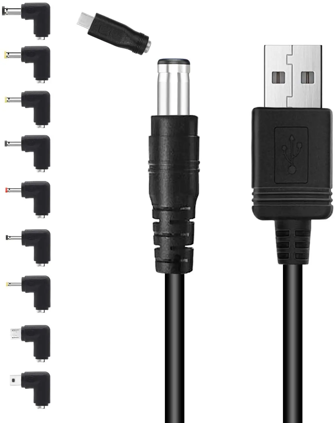 

USB-кабель питания на 5 в постоянного тока 5,5 2,1 мм, Цилиндрический разъем с 10 разъемами, адаптер для разветвителя концентратора, светодиодных ...