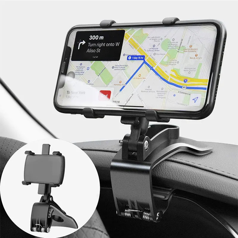 

360 Degree Car Phone Holder Universal Smartphone Stand Car Rack Dashboard Support for Auto Grip Mobile Phone Fixed Bracket