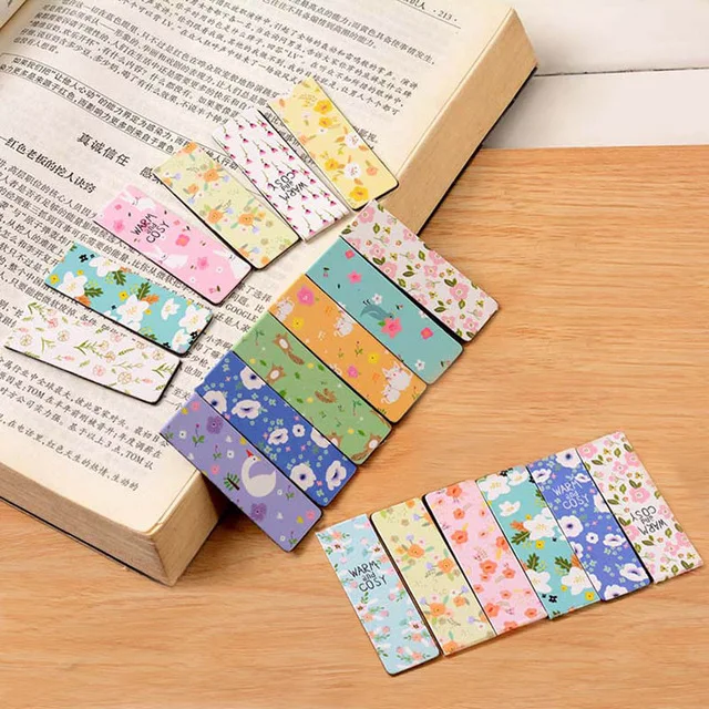 6 шт./лот милые канцелярские Серебристые магнитные закладки креативные цветные