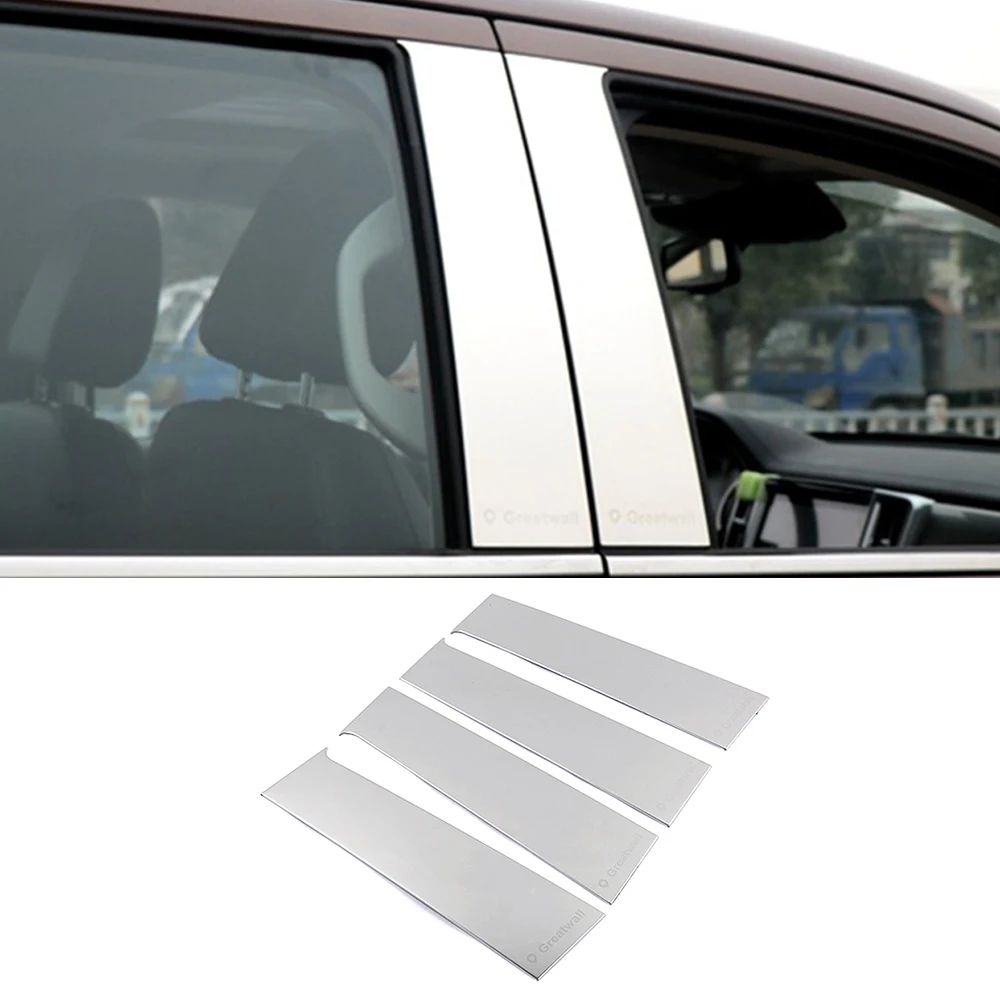 

Stainless steel Car Front Rear Door Window Center Pillar Sticker Cover Moulding for Great Wall Cannon Gwm Poer Ute 2021 2022