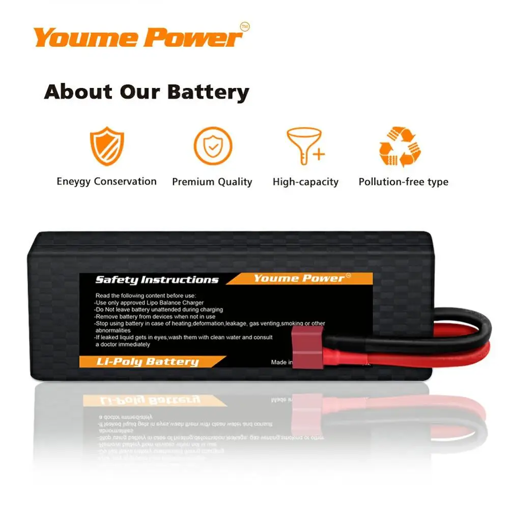 Youme-bater&iacute;a Lipo 2S de 7,4 V, 5200mah, 50C Deans T XT60 EC3 Deans, carcasa dura para coche RC, Dron FPV, helic&oacute;ptero, avi&oacute;n, barco, cami&oacute;n, 2 uds.-4
