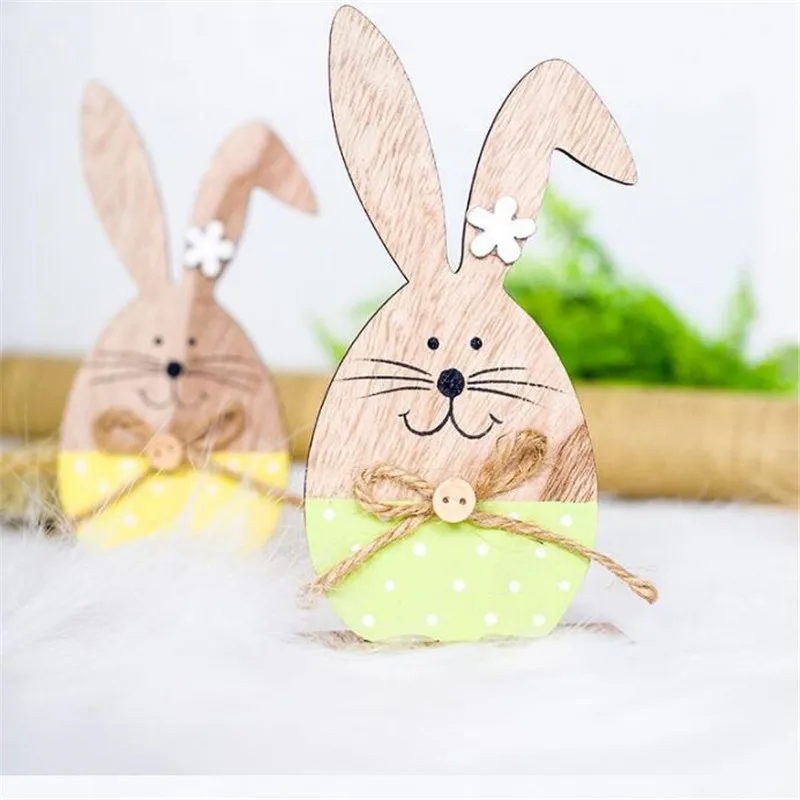 Пасхальный кролик деревянное украшение для рабочего стола деревянные поделки