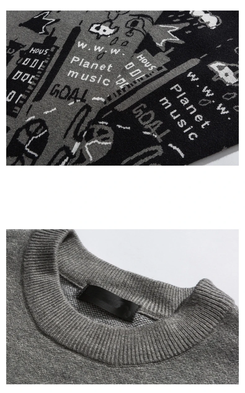 Una Reta мужской свитер осенний модный принт мультфильм свитер Pull Homme Повседневный свободный винтажный пуловер свитер для мужчин