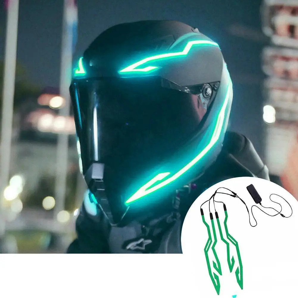 

Motorcycle Helmet Light Strip Helmet Light Strip Kit Reflective Strip Off-road Motorcycle Luminous Signal Sticker
