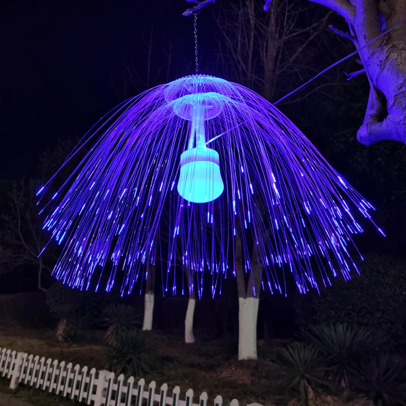 Double-layer Fiber Optic Jellyfish Light Colorful Flashing Light Starry Outdoor Landscape Light Square Park Scenic Spot Lighting