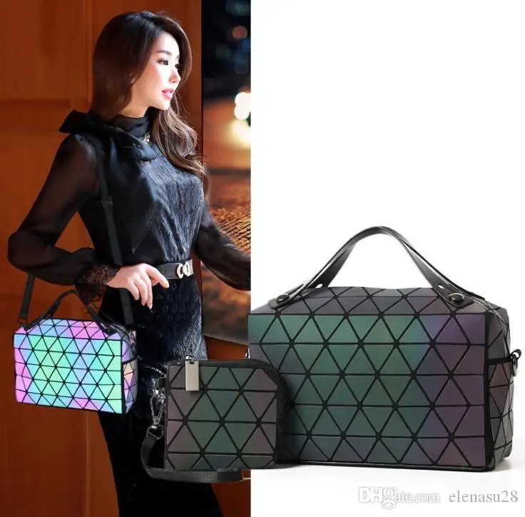 Maelove женская светящаяся сумка стеганая Геометрическая на плечо Лазерная простая