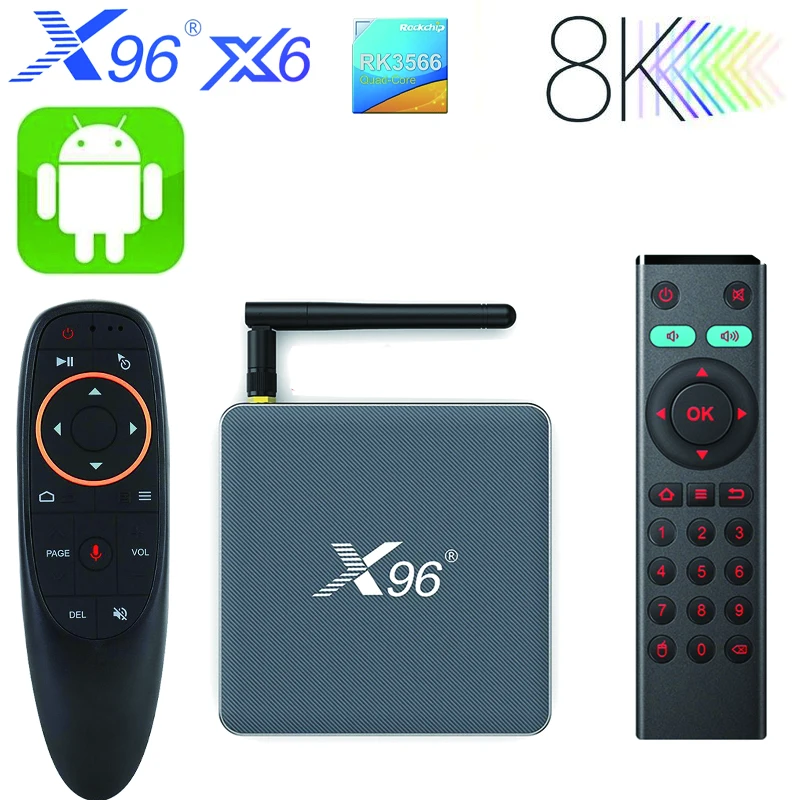

ТВ-приставка HD 8K X96 X6 Smart TV BOX 2,4G 5G WIFI Android 11 STB Rockchip RK3566 ТВ-приставка HDM-Совместимость M медиаплеер