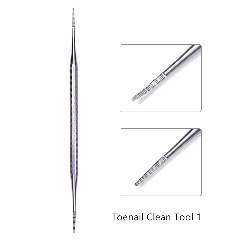 Toenail Clean Tool 1 1 шт. двусторонний из нержавеющей стали паз чистый кутикулы пушер тройной крючок удаление фиксатора Уход за ногами носок вросший педикюр инструмент - Цвет: Toenail Clean Tool 1