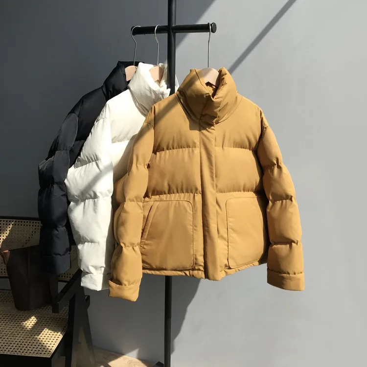 HXJJP, плотные однотонные женские парки с длинным рукавом, новые зимние куртки, женские пуховики