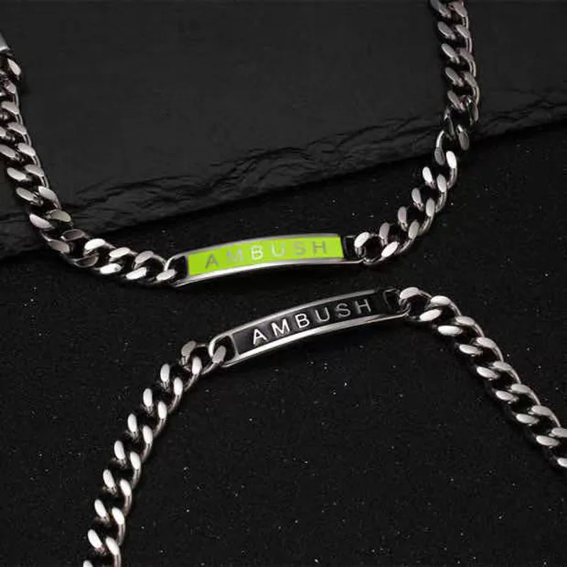 

Ambush Bracelet Cuban chain Function button 2021 Men Women Lovers Gift Hip-Hop Street High Quality Titanium steel Bracelet