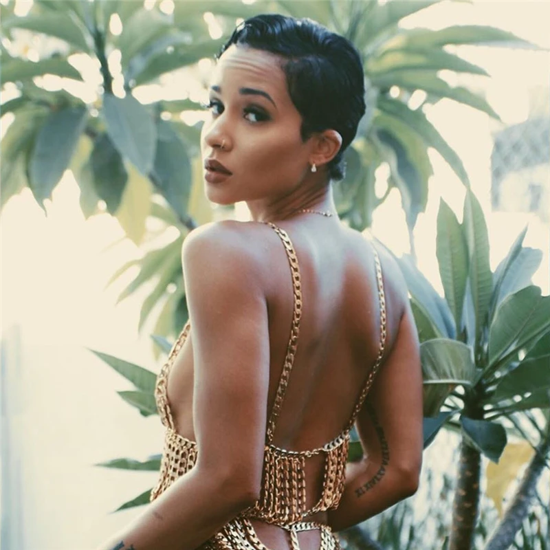 Женский многослойный топ с открытой спиной золотистый/серебристый ажурный