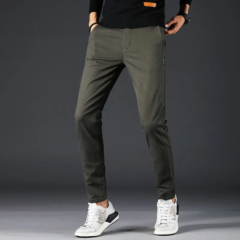 

2020 Spring Summer autumn New Casual Pants Men Cotton Slim Fit thin Chinos Fashion Trousers Male Brand Clothing Plus Size 28-38