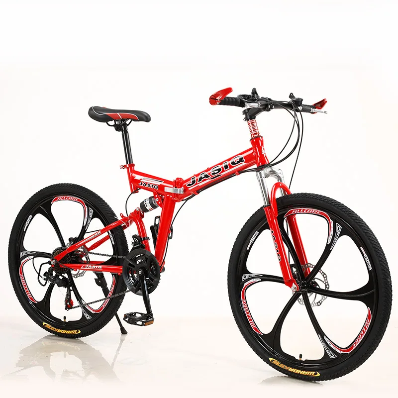 

Mountain Bike Adult Male Female Students Variable Speed Bike Folding Mountain Bike Double Disc Brake Shock-absorbing Bicycle
