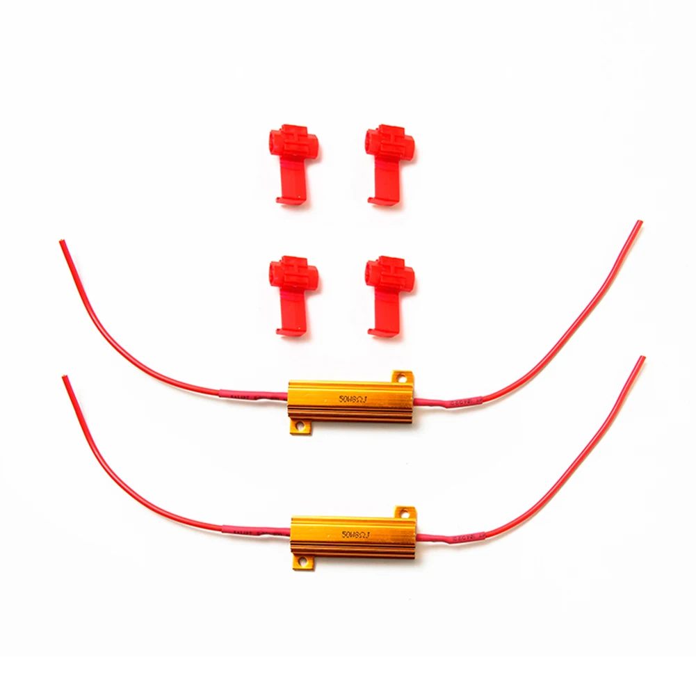 2x LED 50W 6Ohm DRL Fog Light Canbus Load Resistor Canceller Decoder DC 12V for Reverse Turn Signal Lamp |