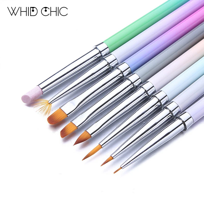 WHID шикарная УФ-Гелевая Кисть для ногтей градиентная фиолетовая синяя красочная